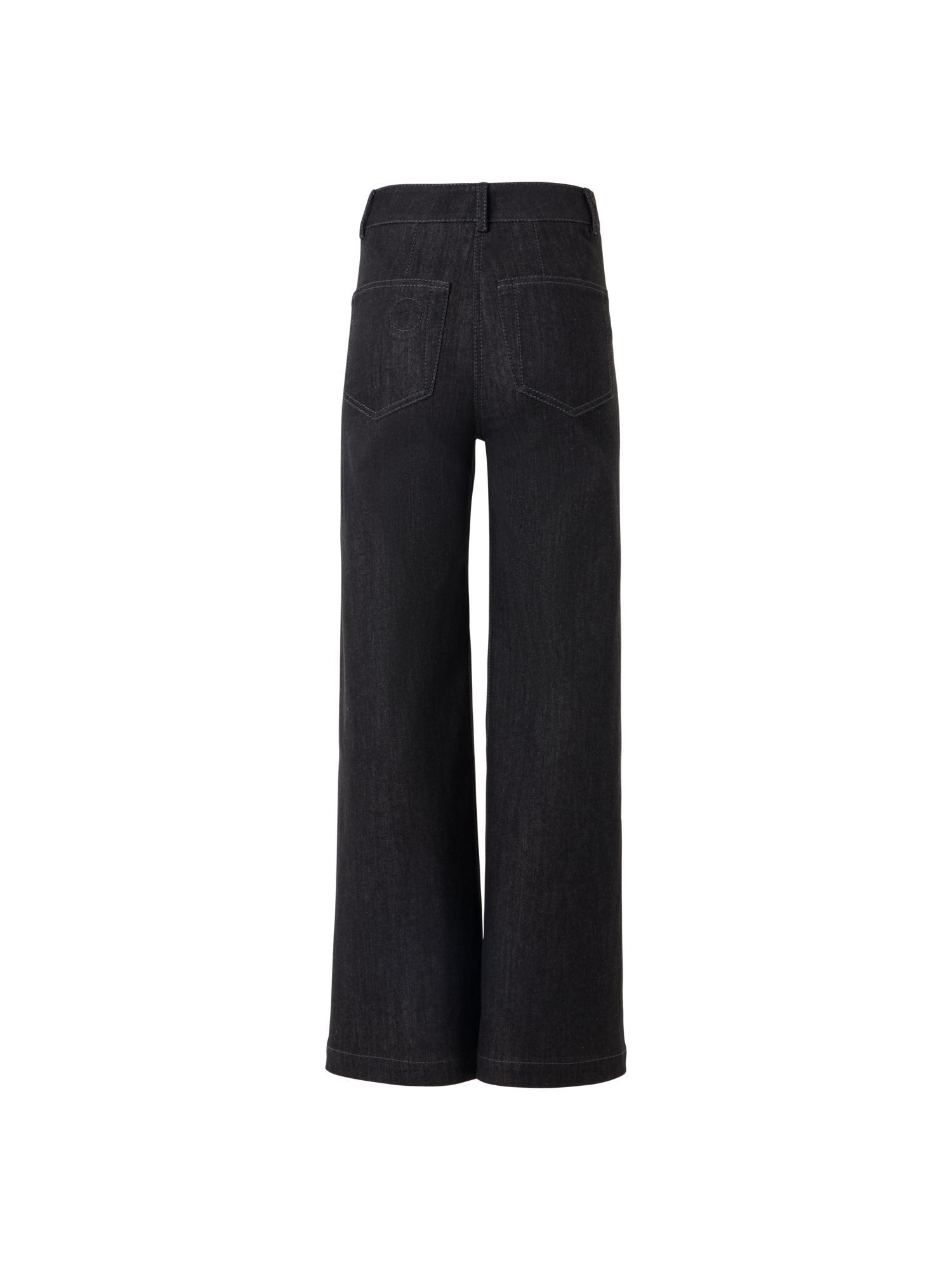 Designer Caia Straight-Leg Pants in High-Stretch Cotton Denim - black