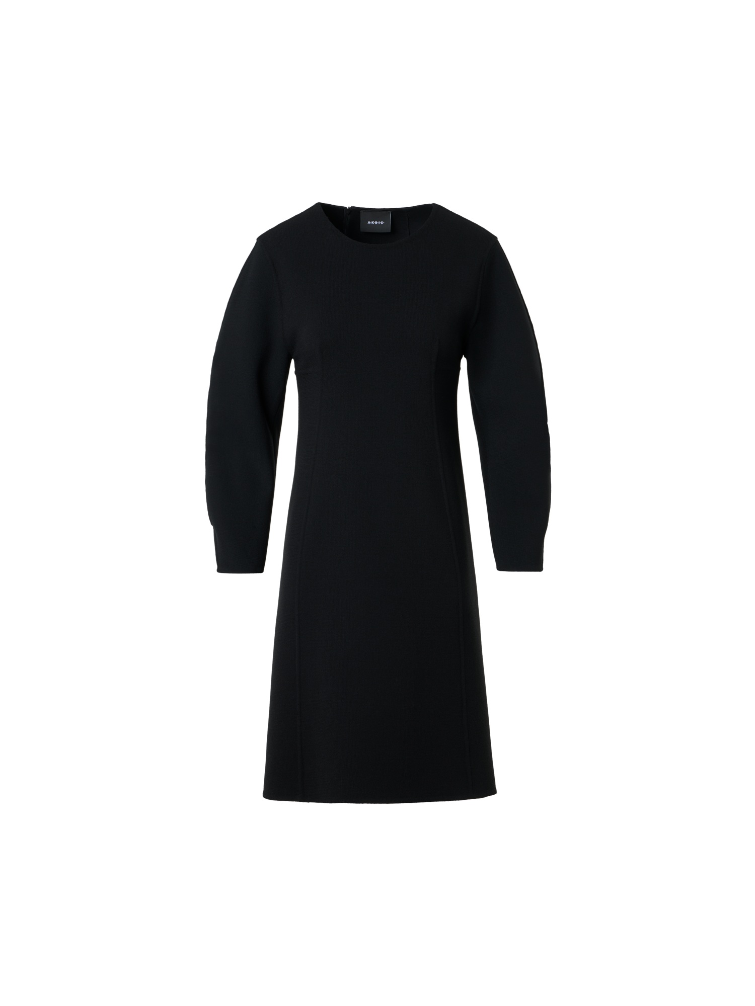 Designer Short Wool Crêpe Double-Face Sheath Dress - black