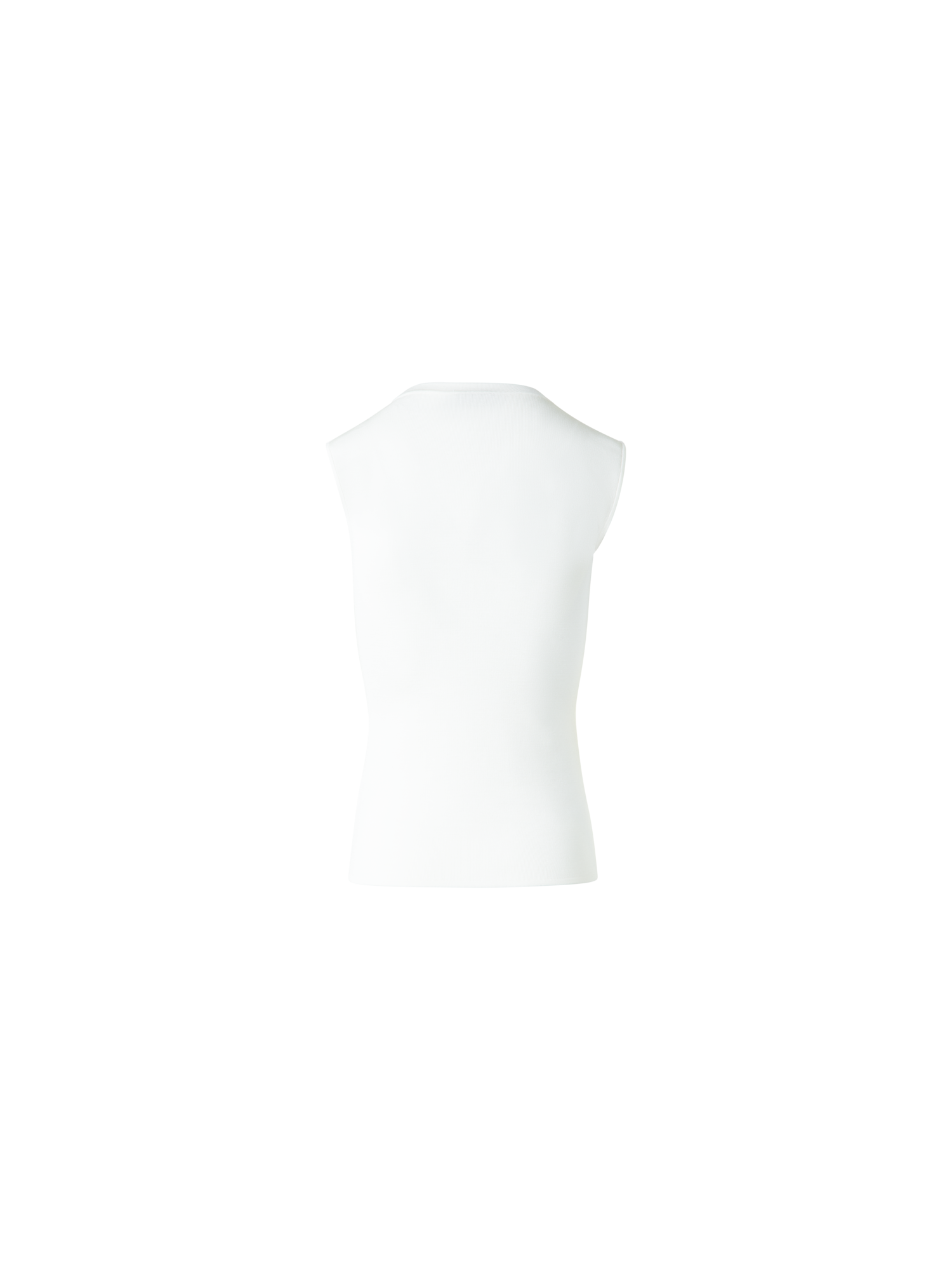 Designer Sleeveless Stretch-Silk Knit Top - ecru