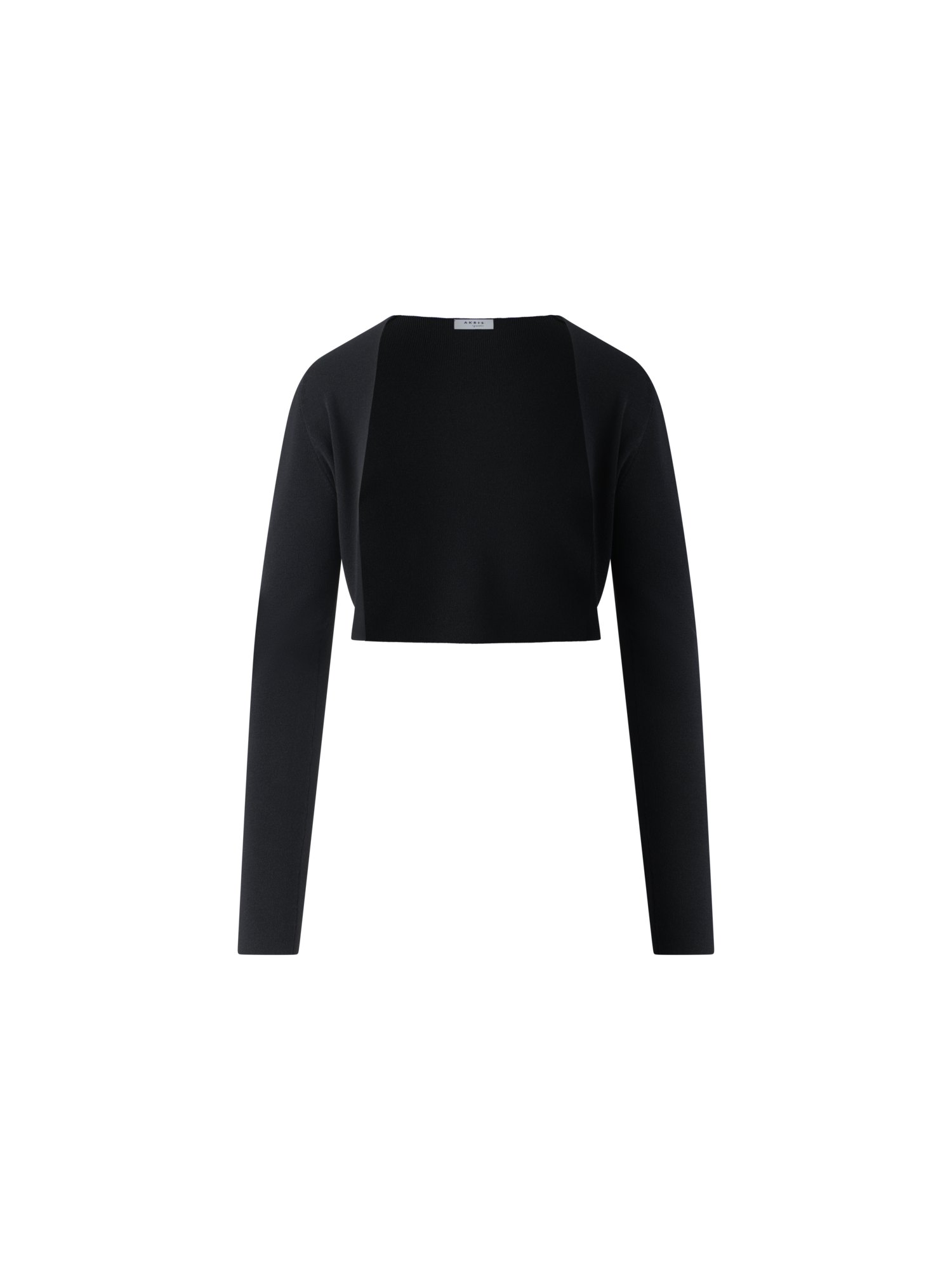 Designer Merino Wool Cropped Bolero Cardigan - black