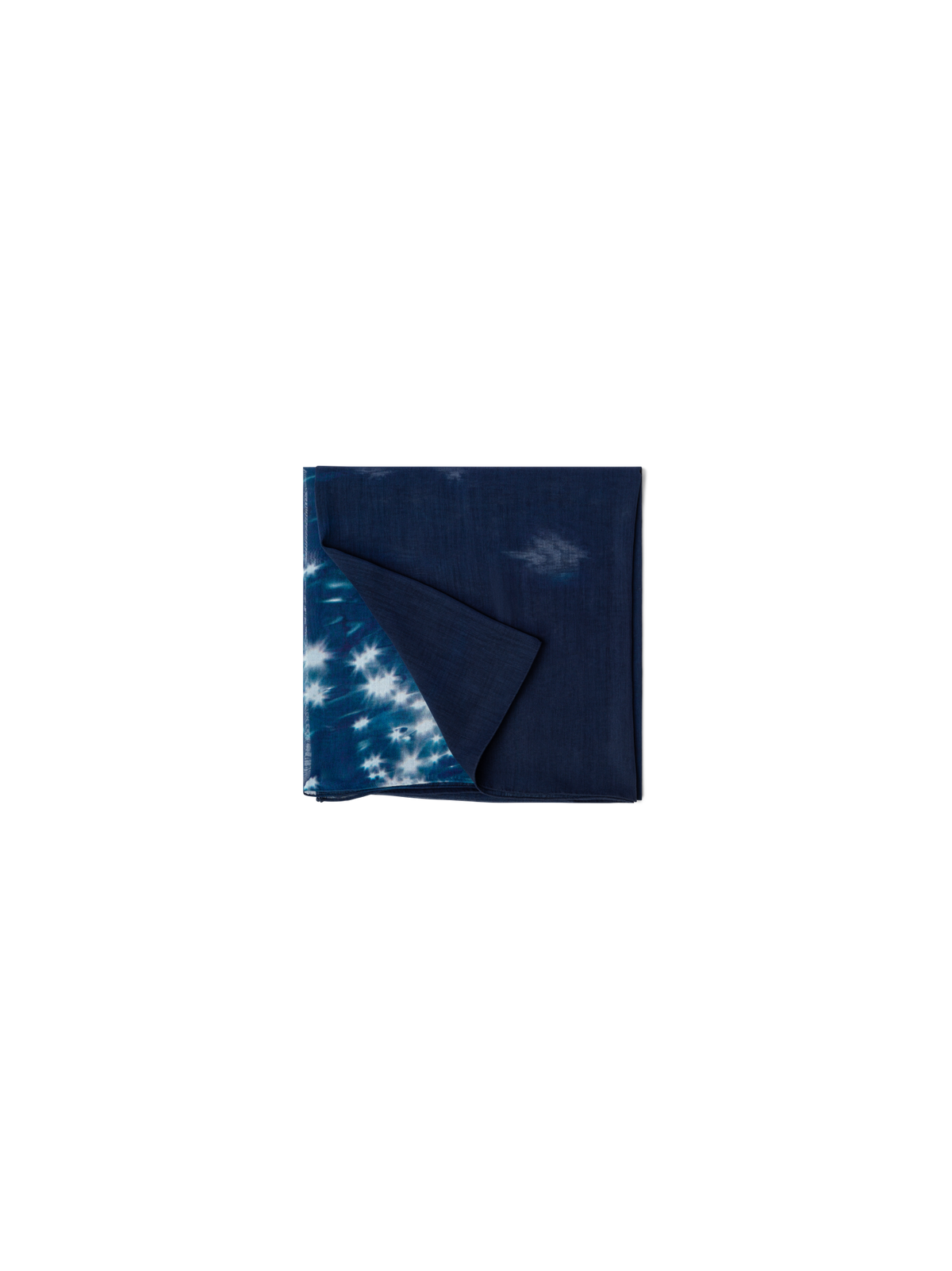 Designer Cotton Silk Reflecting Sun on Water Print Scarf - navy - blue