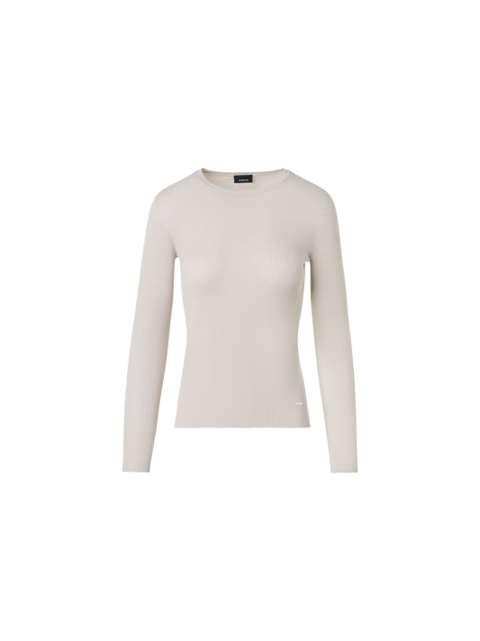 Designer Seamless Silk Cotton Knit Sweater - neutral - beige