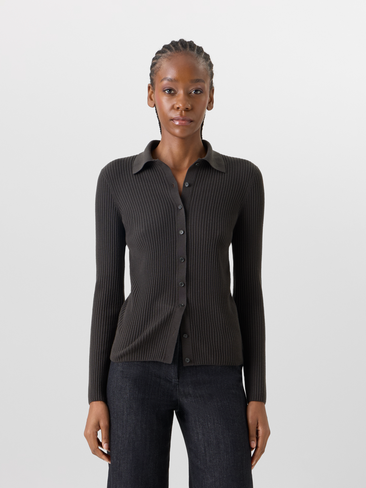 Designer Long-Sleeve Merino Wool Knit Sweater - green #editorial