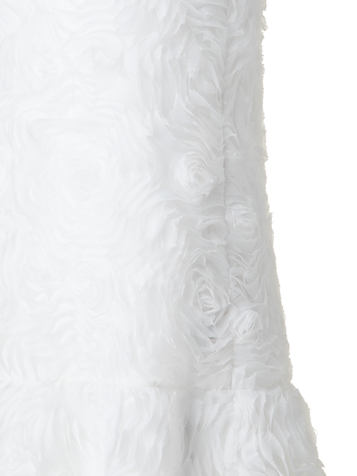 Designer Cocktail Dress with 3D Carnation Embroidery - ecru - white