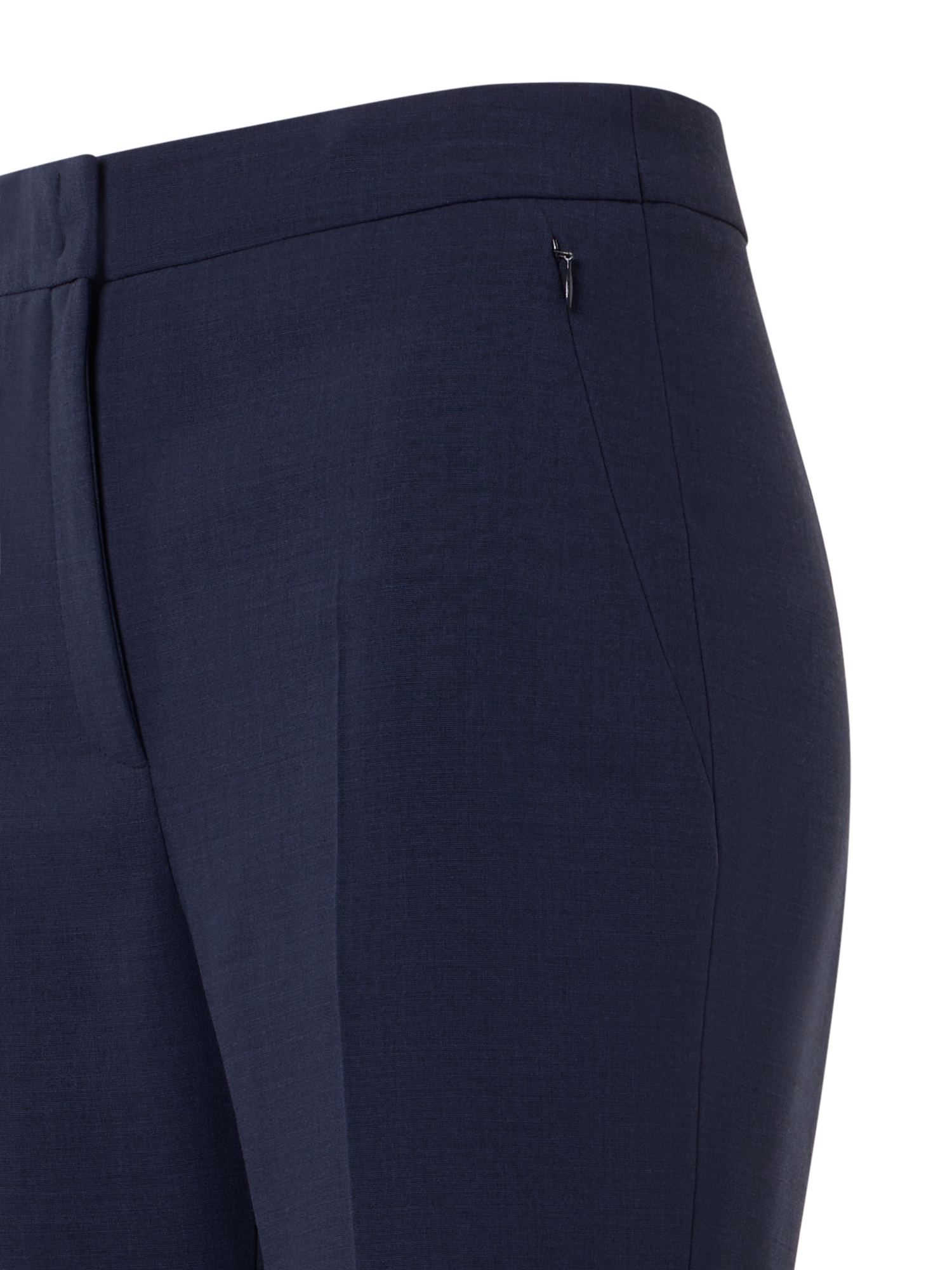 Designer Bootcut Wool Bi-Stretch Pants - navy