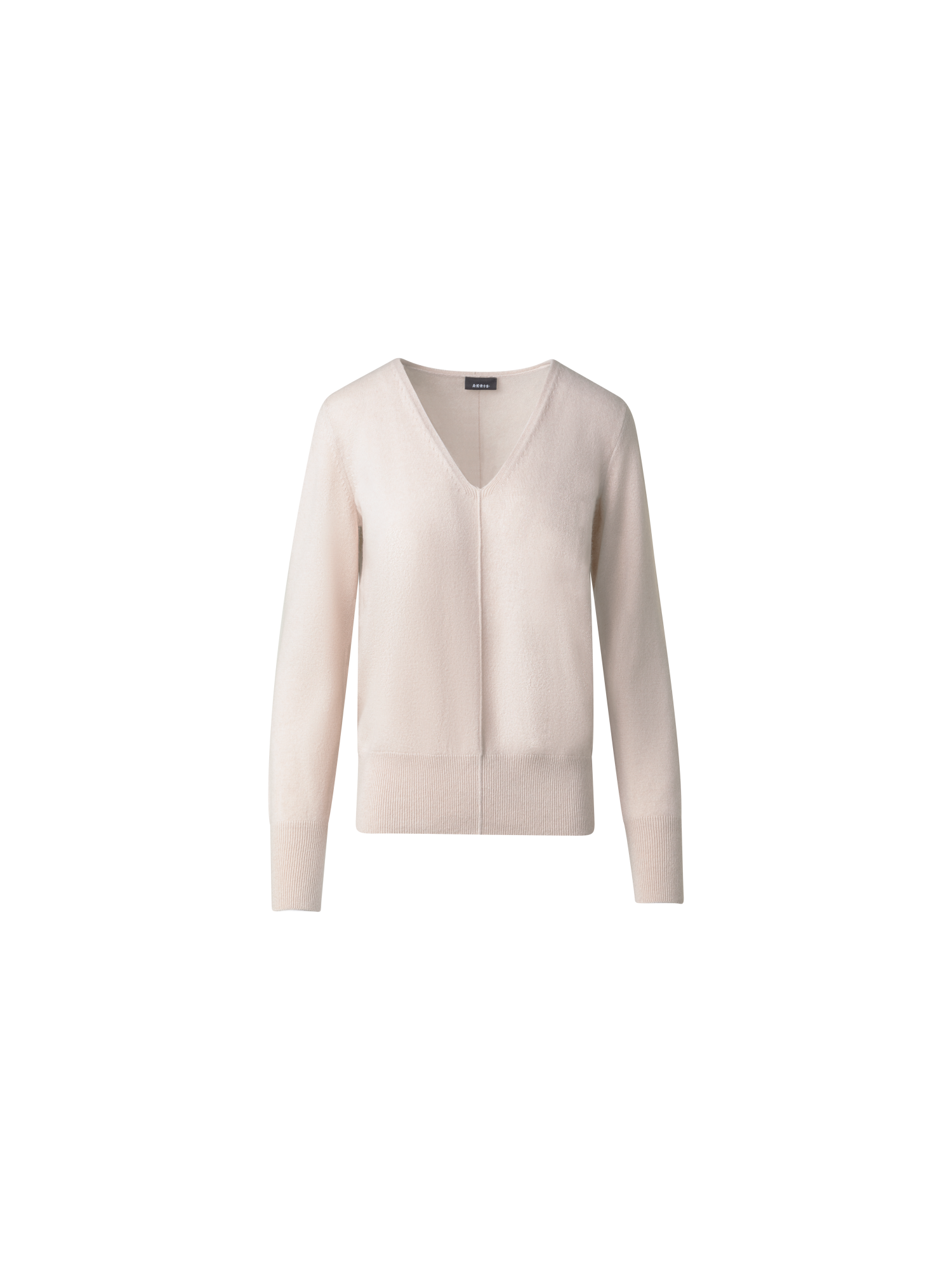 Designer 100% Cashmere V-Neck Knit Sweater - neutral - beige