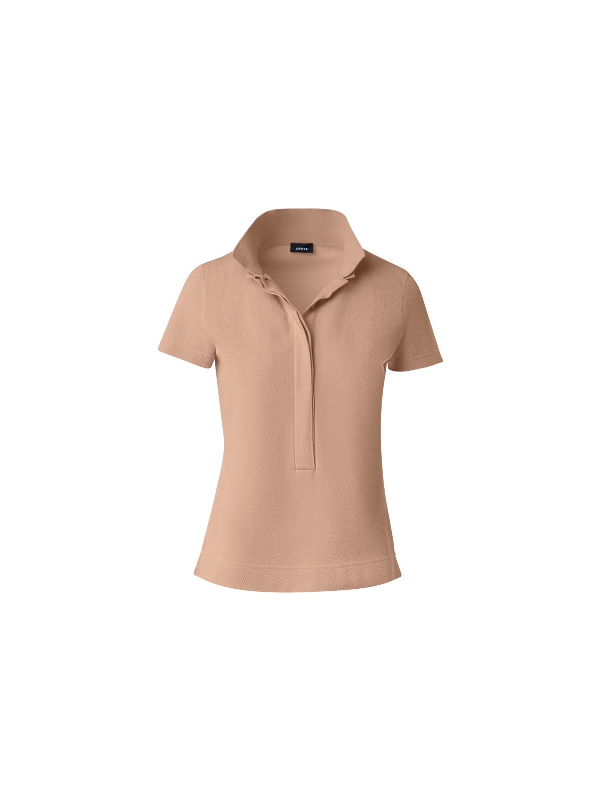 Designer Cotton Knit Polo Shirt - neutral - beige