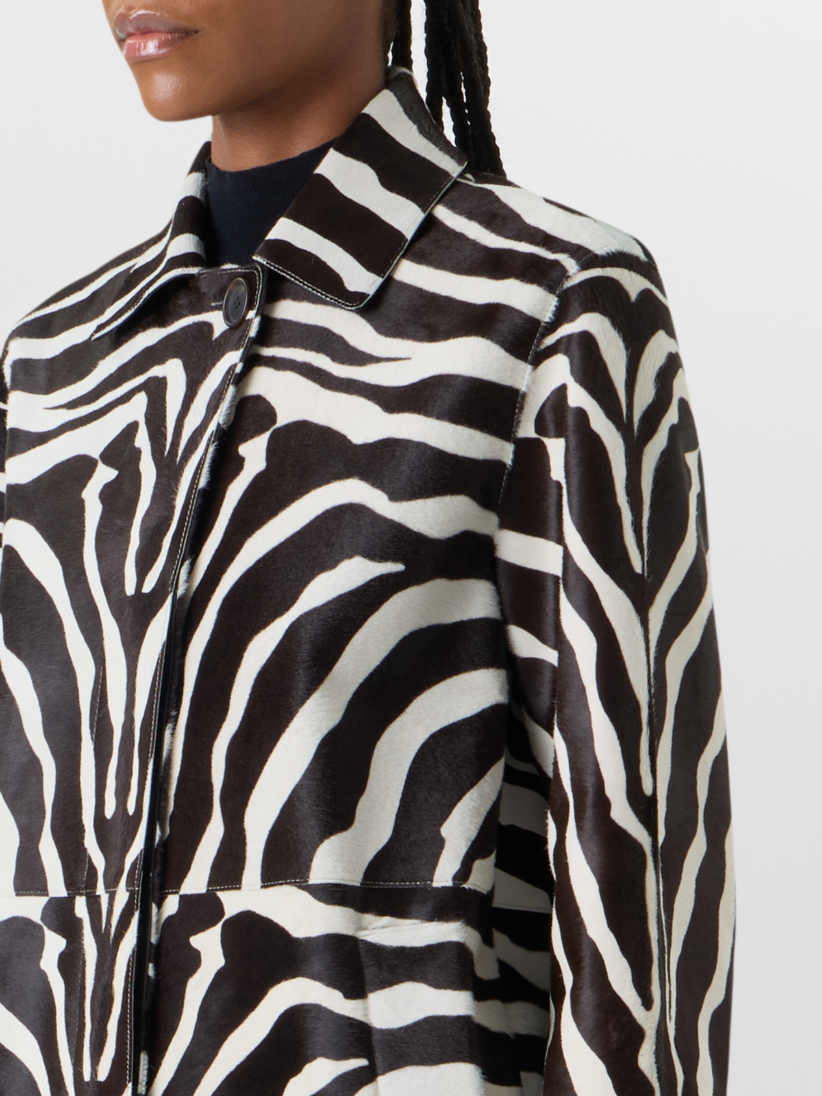 Designer Laron Short Coat in Calfskin - multicolor #editorial