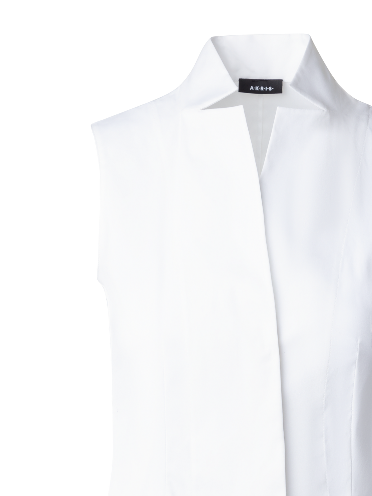 Designer Sleeveless Cotton Stretch Blouse - white