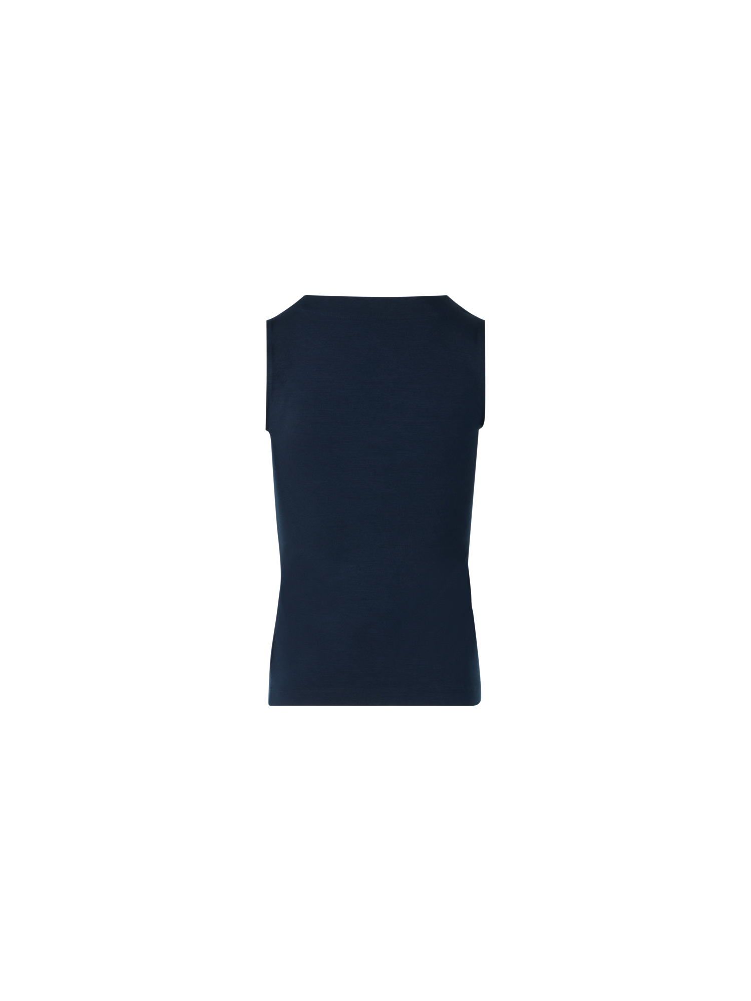 Designer Fitted Modal Stretch Top with Square Neck - navy - blue