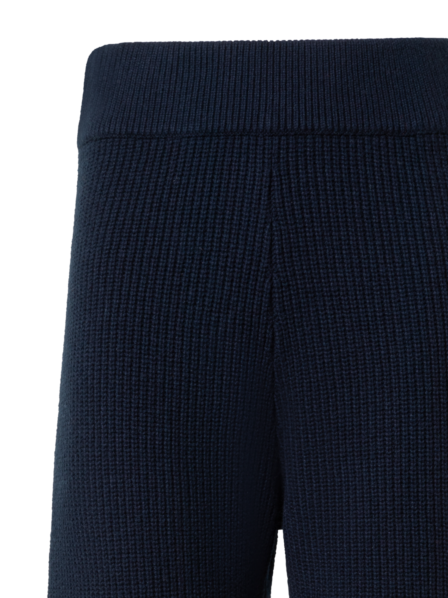 Designer Wide Wool Cashmere Blend Knit Pants - navy - blue