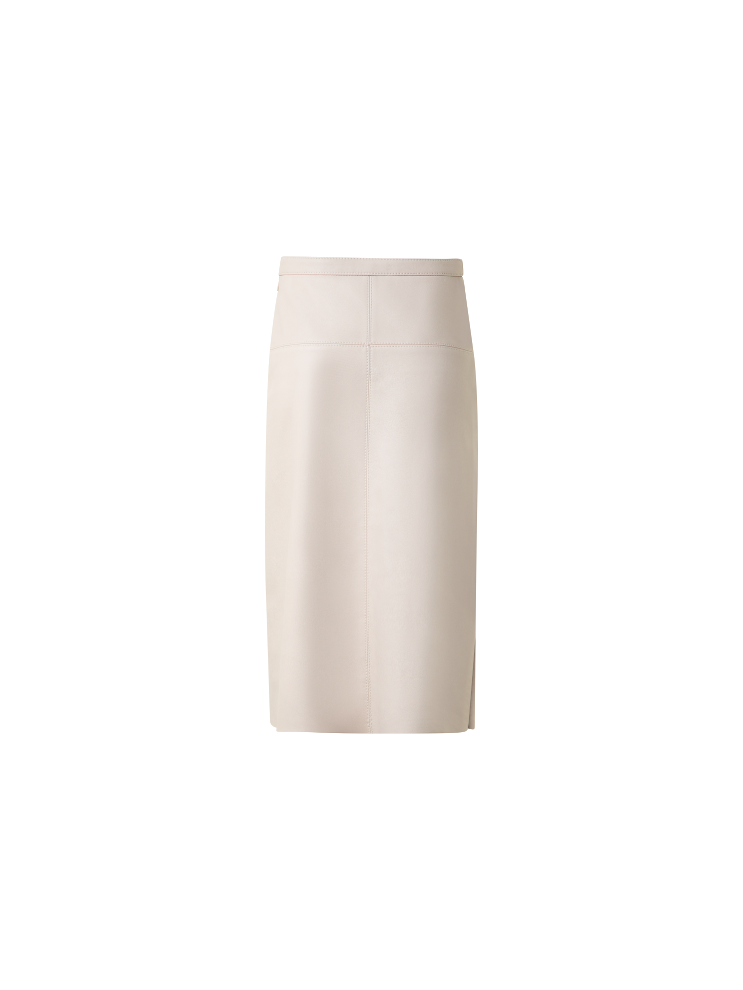 Designer Lamb Nappa Leather Pencil Skirt - neutral - grey - beige