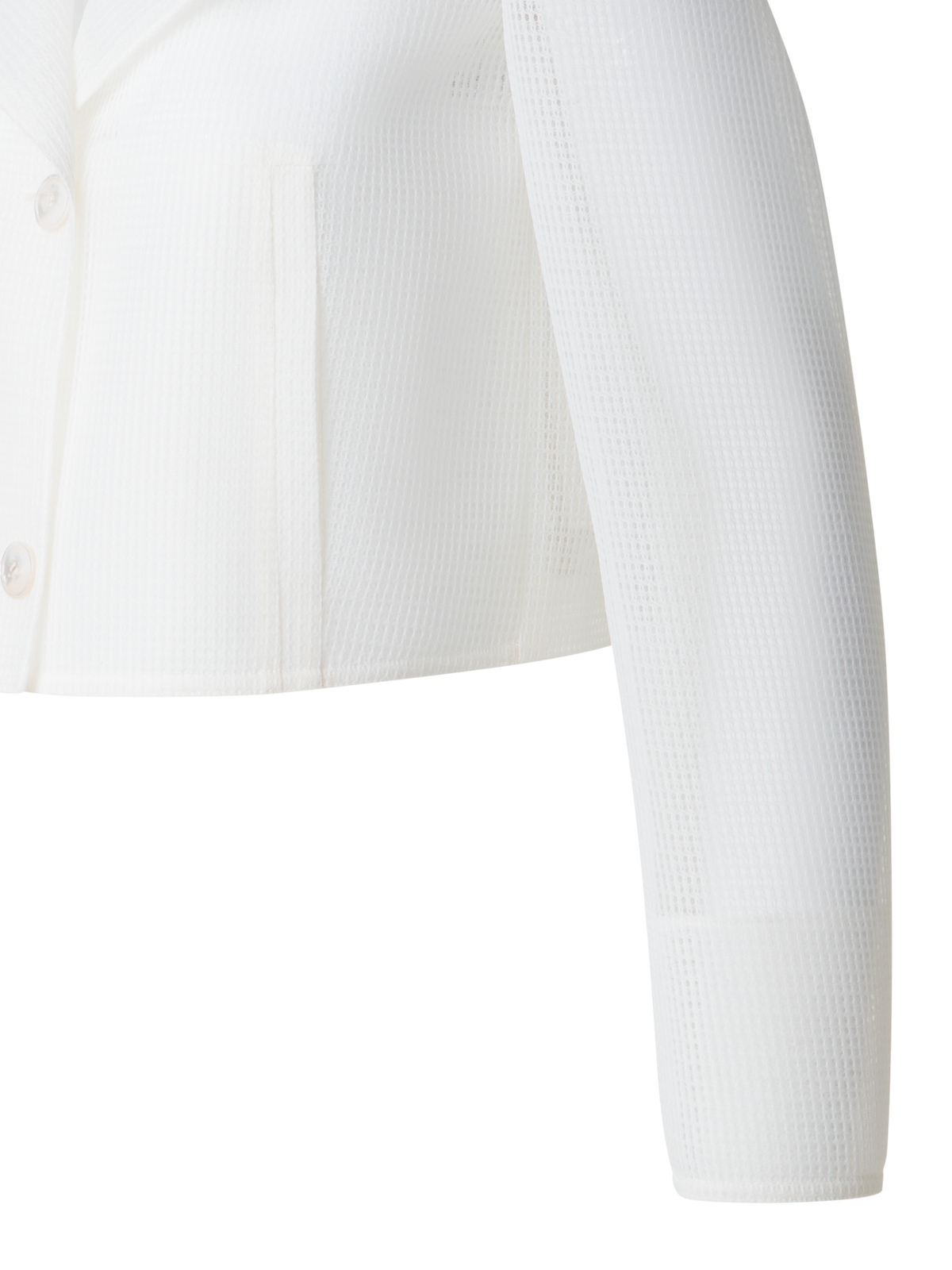 Designer Cropped Jacket in Sheer Techno-Grid - neutral - white