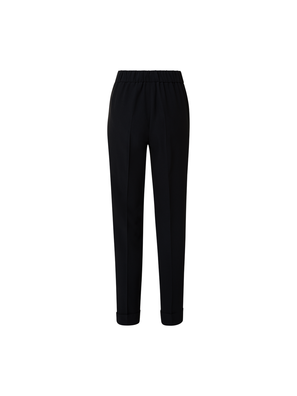 Designer Tapered Crêpe Pants - black