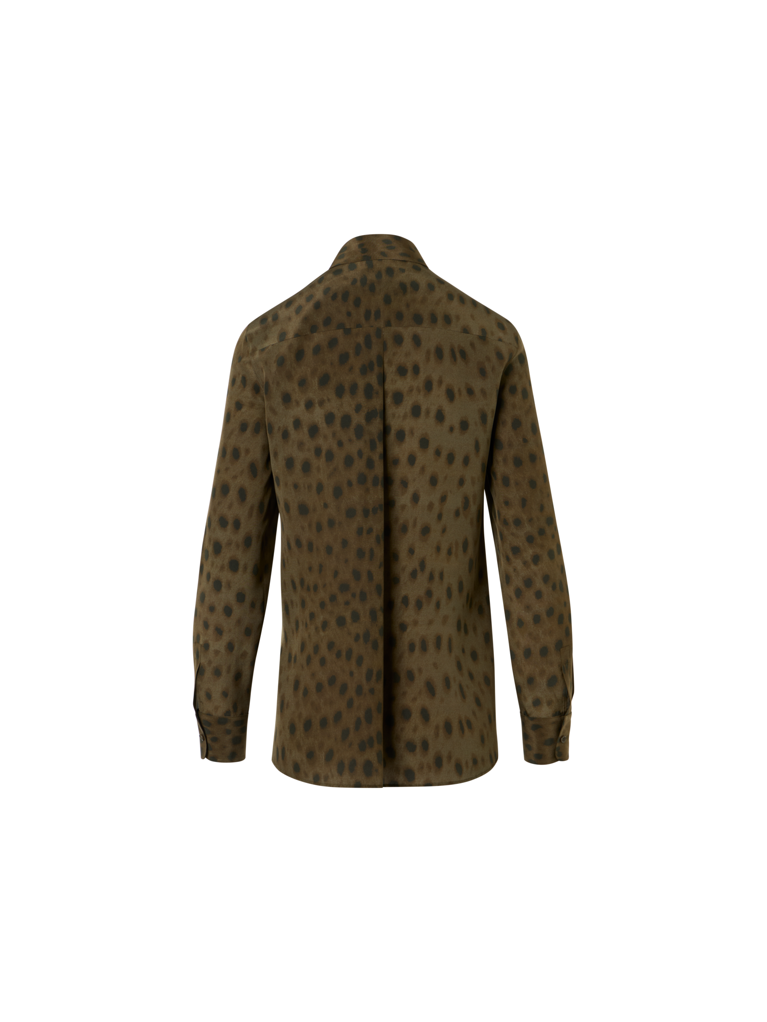 Designer Silk Blouse in Leopard Print - neutral - brown