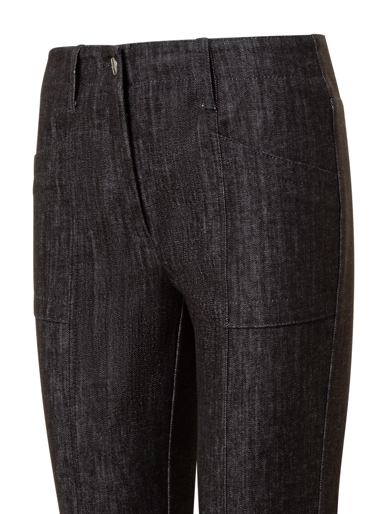 Designer Slim Cotton Denim Stretch Pants - brown