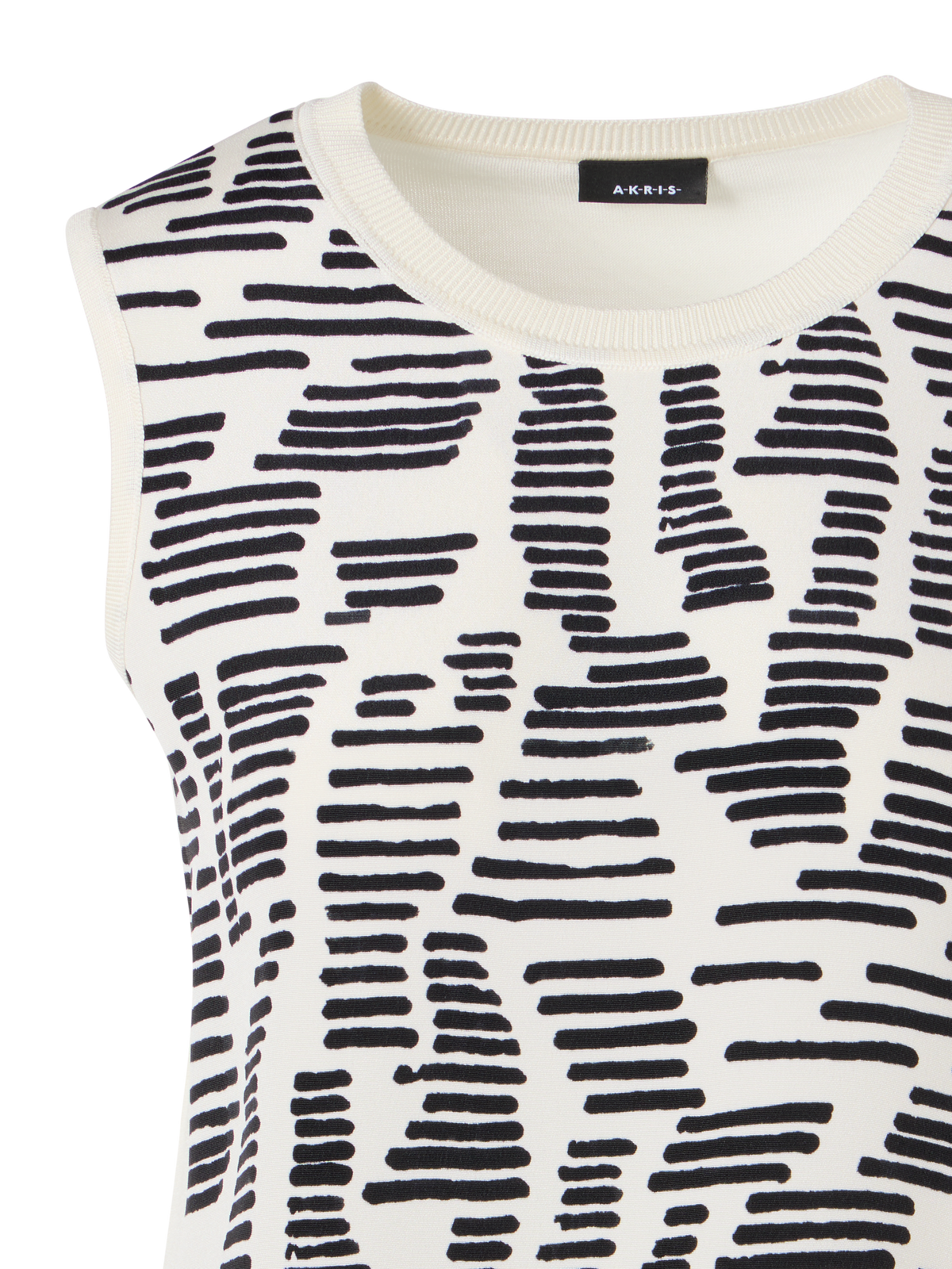 Designer Sleeveless Dance Movement Knit Top - ecru