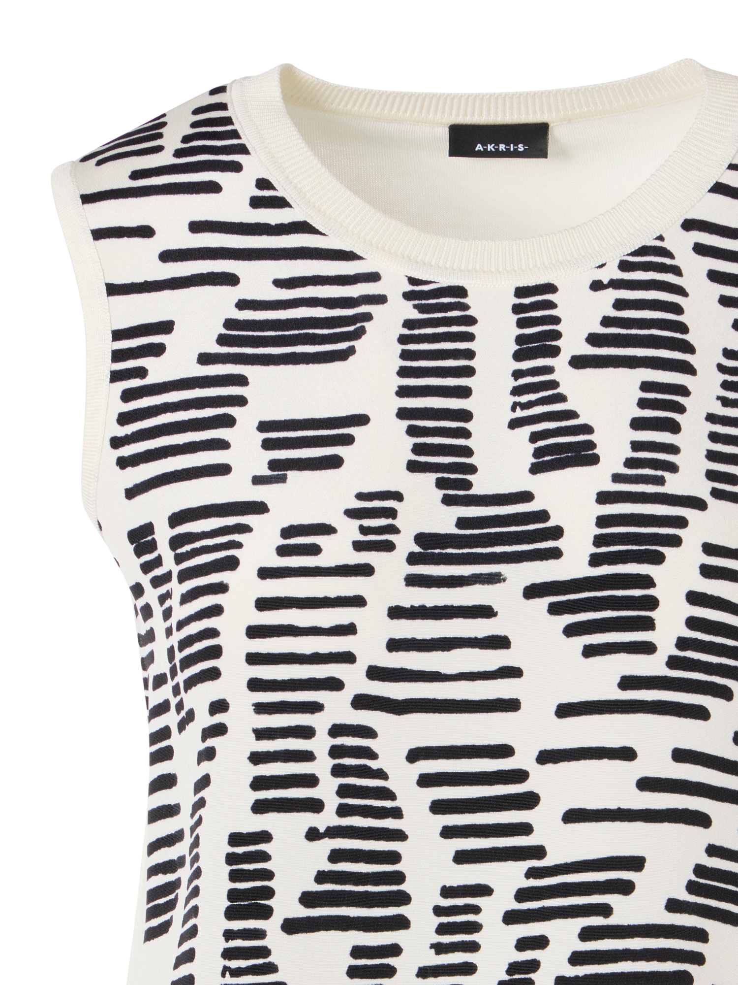 Designer Sleeveless Dance Movement Knit Top - ecru