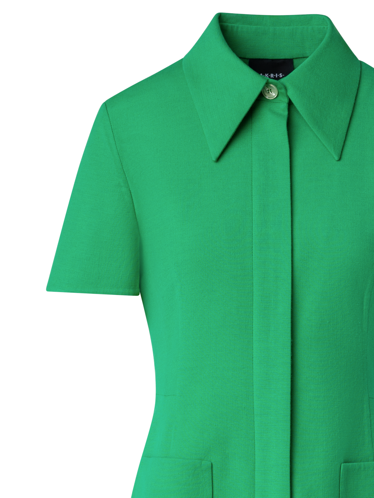 Designer Polo Dress in Cotton Silk Double-Face - green