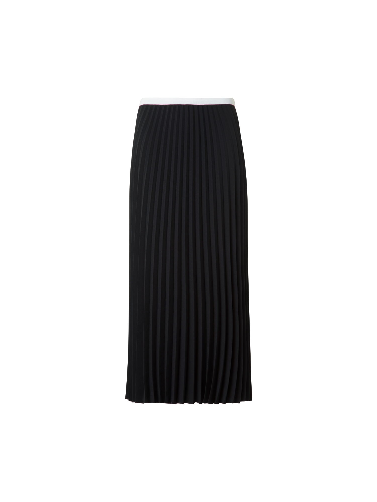 Designer Plissé Midi Skirt - black - neutral