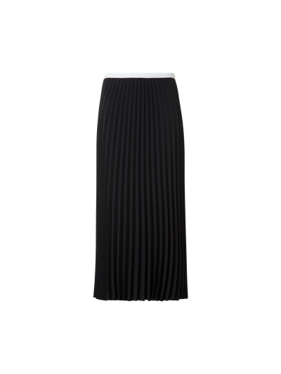 Designer Plissé Midi Skirt - black - neutral