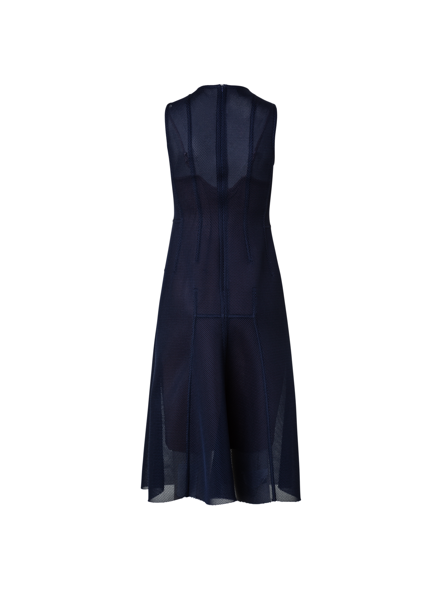 Designer Techno Grid Midi Dress - navy - blue