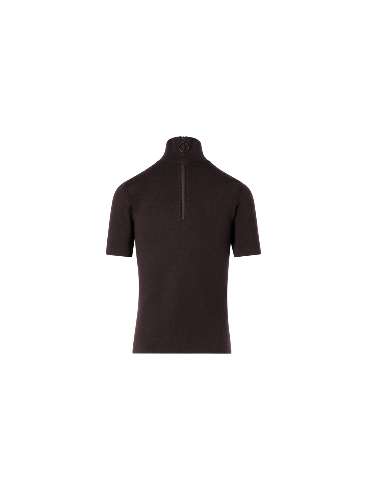 Designer Shortsleeve Wool Milano Knit Sweater - brown