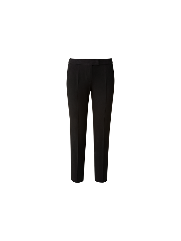 Designer Cropped Slim Pants in Cotton - black