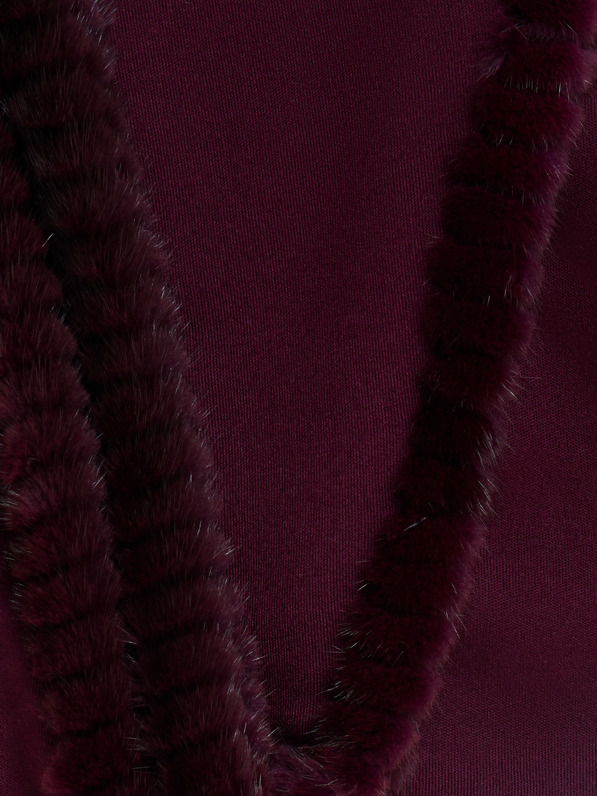 Designer Cashmere Silk Scarf with Mink Trim - red