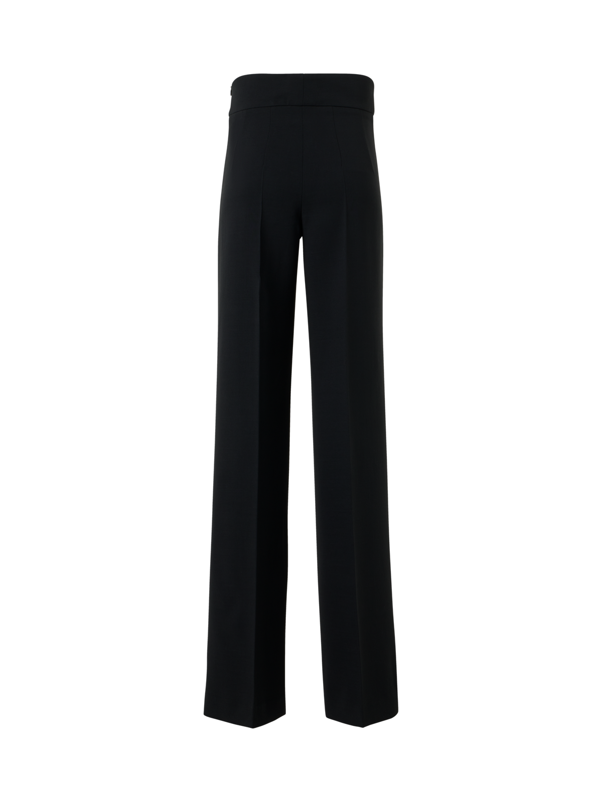Designer High-Waist Wool Double-Face Pants - black