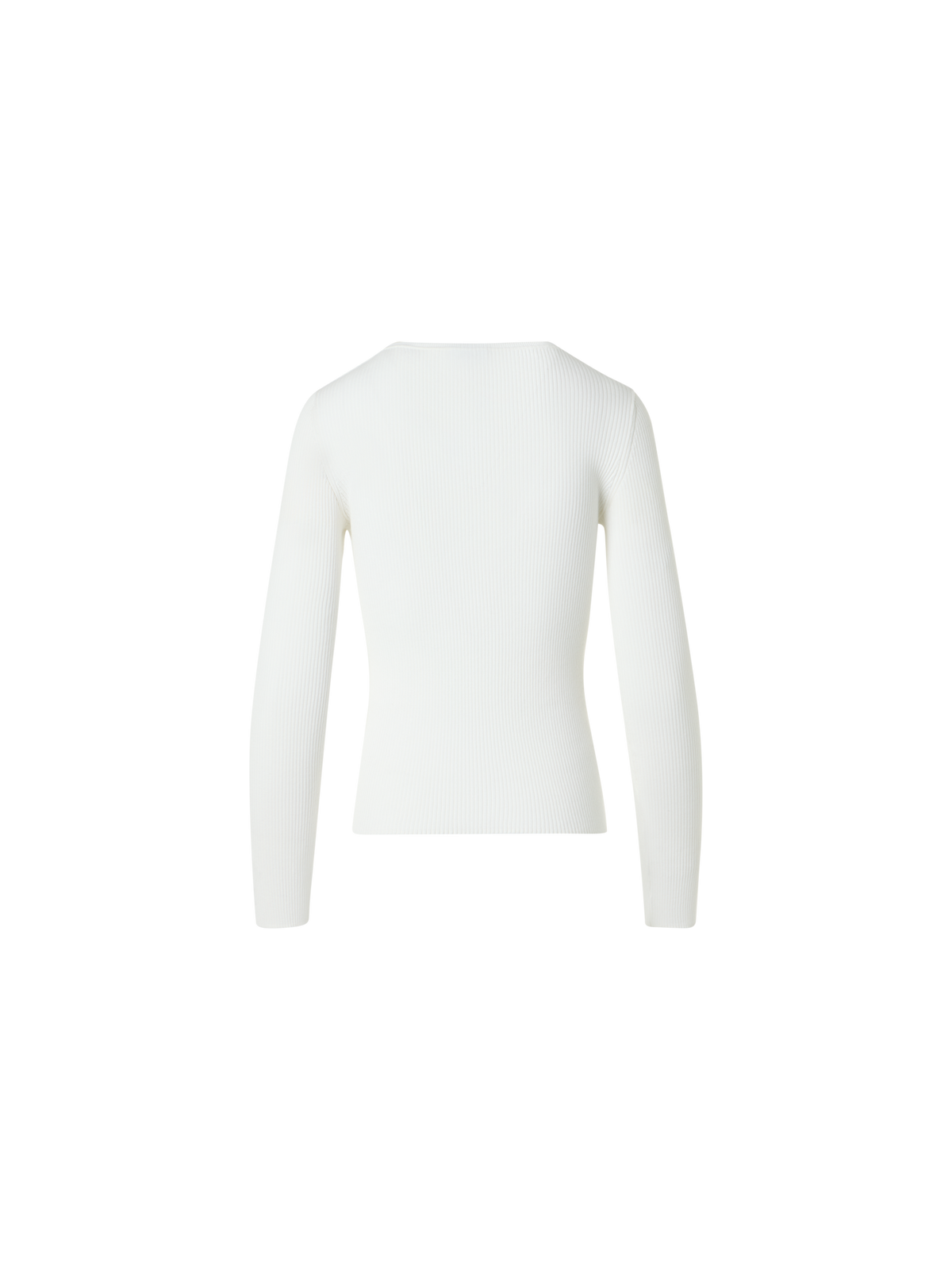Designer Fitted Ribbed Cotton Henley Sweater - white