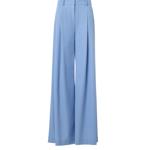 Cotton Stretch Gabardine Wide-Leg Pants