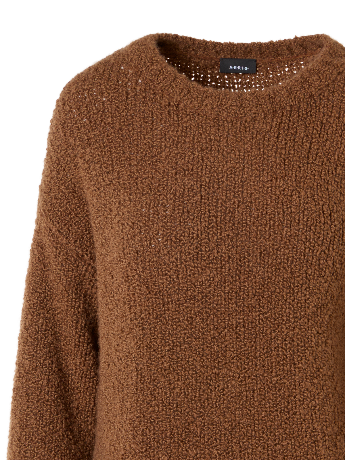 Designer Cashmere Silk Bouclé Sweater - brown