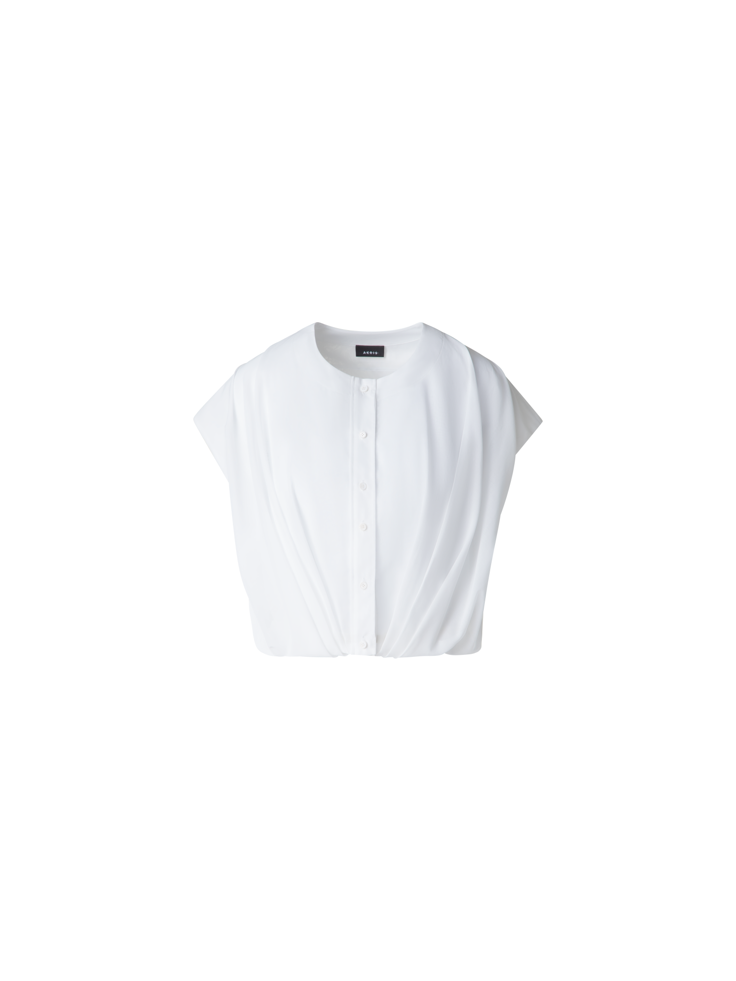 Designer Sleeveless Cotton Voile Blouse - neutral - white