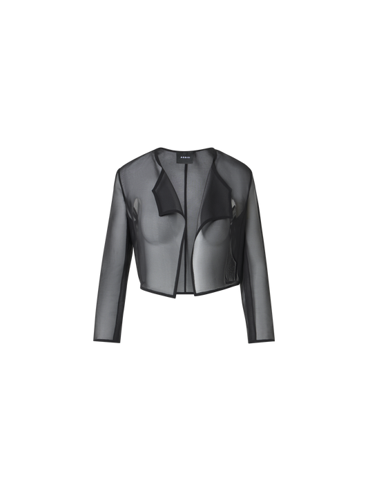 Designer Silk Organza Short Bolero - black