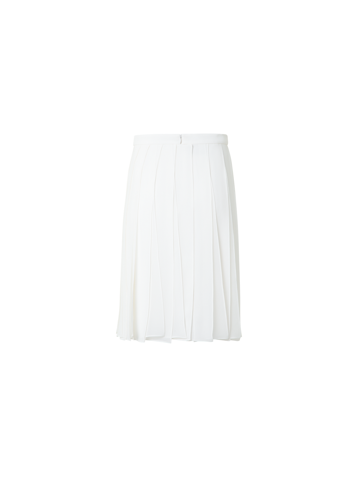 Designer Short Silk Skirt with Flowing Ribbons - neutral - ecru - white