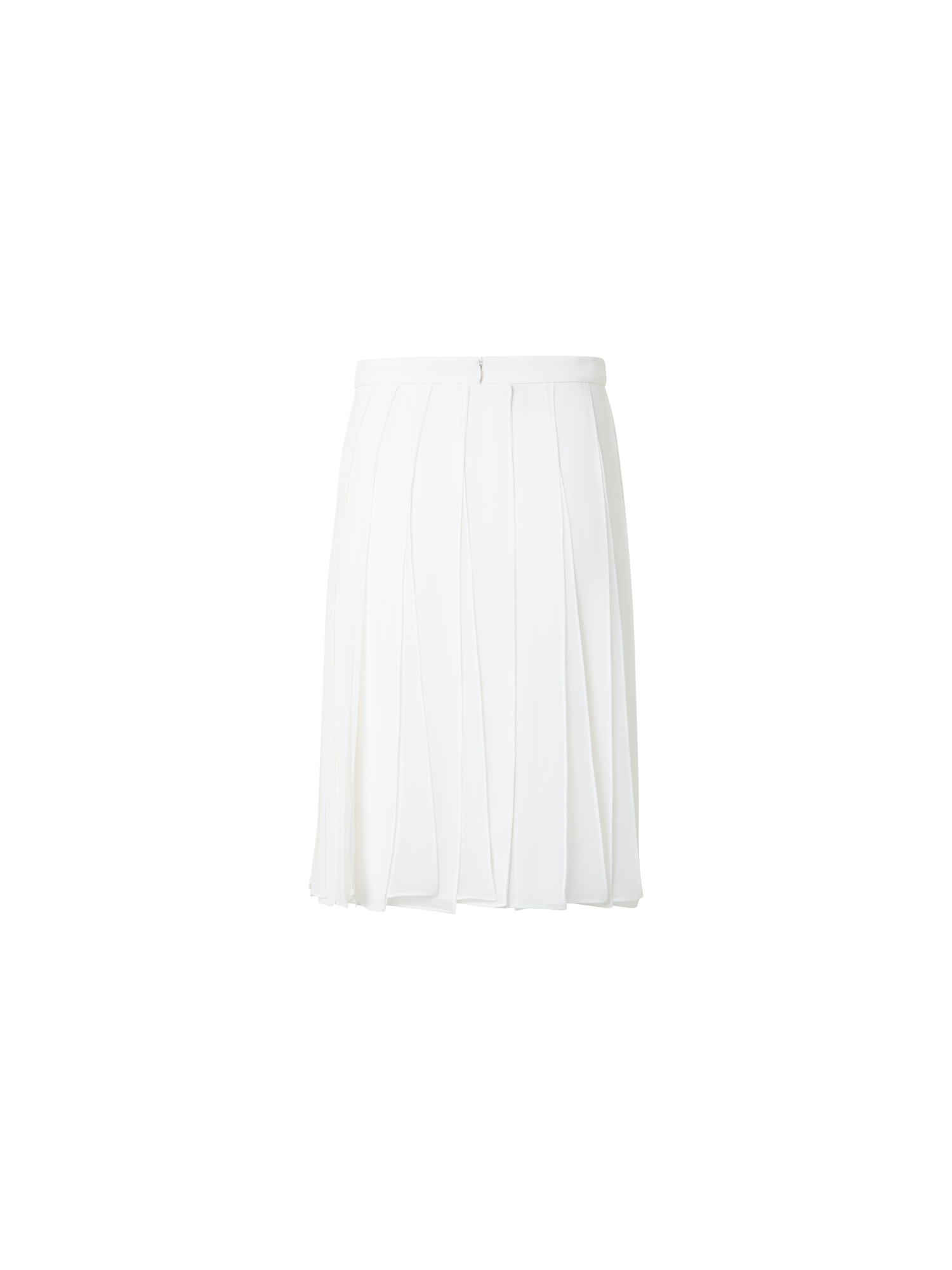 Designer Short Silk Skirt with Flowing Ribbons - neutral - ecru - white