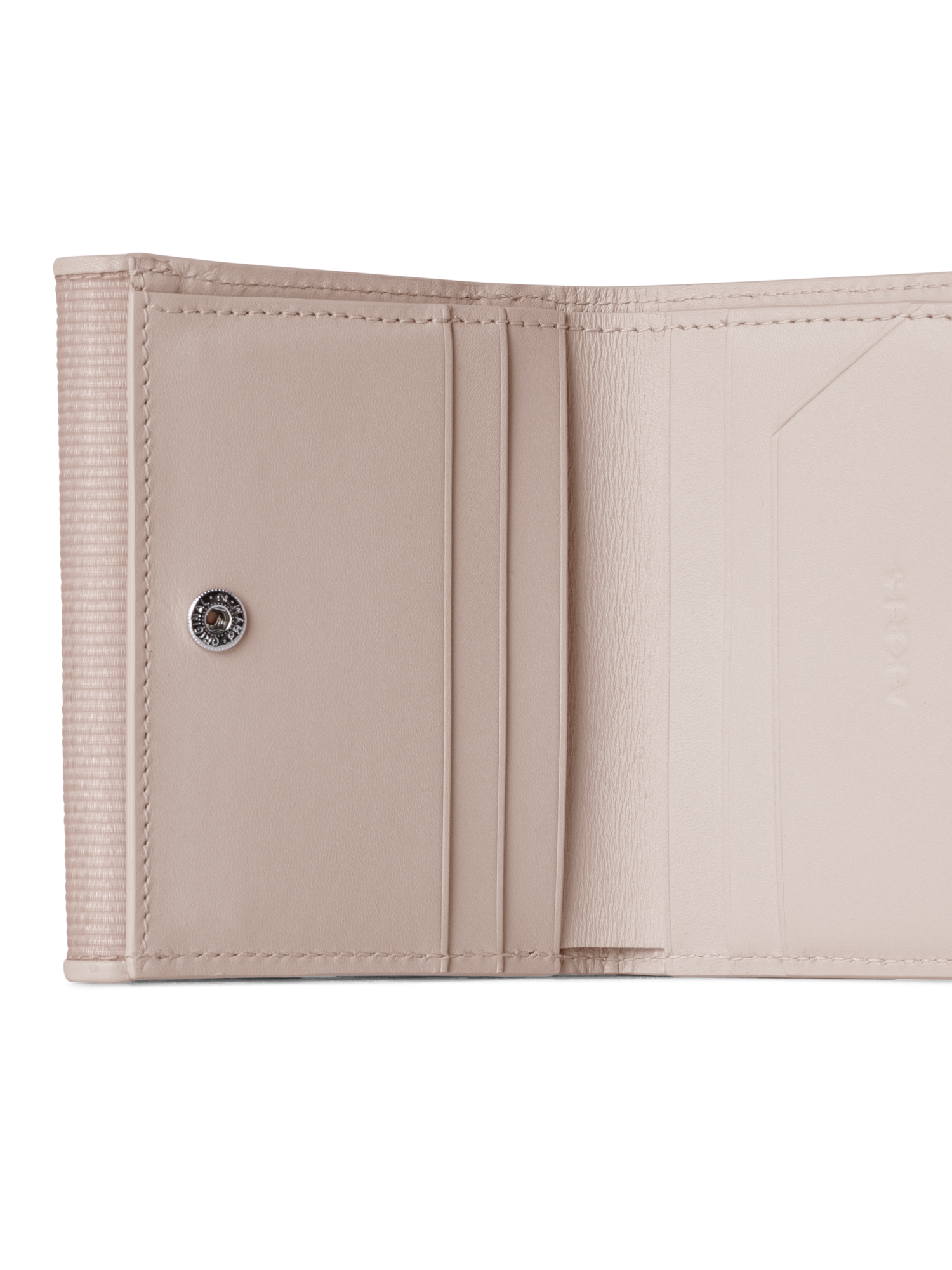 Designer Compact Wallet in Horsehair and Leather - neutral - beige