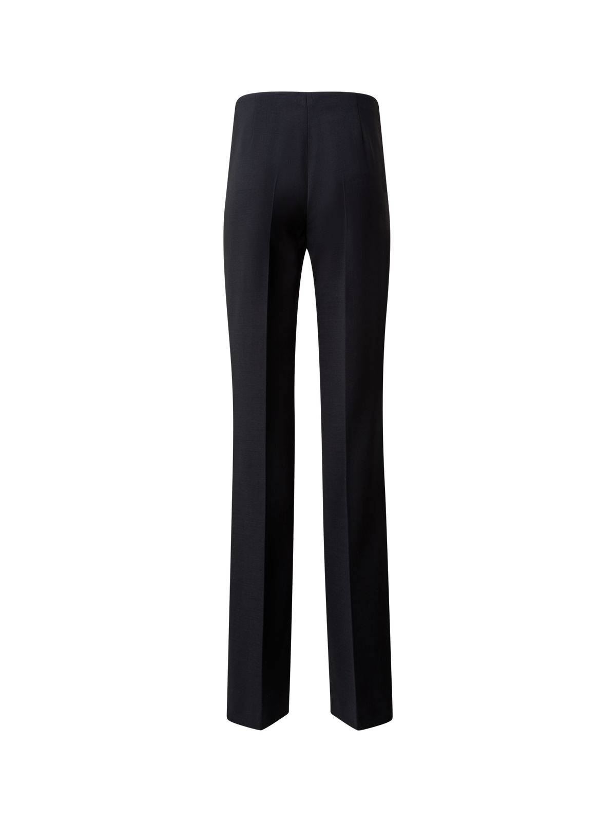 Designer Straight Wool Double-Face Pants - black