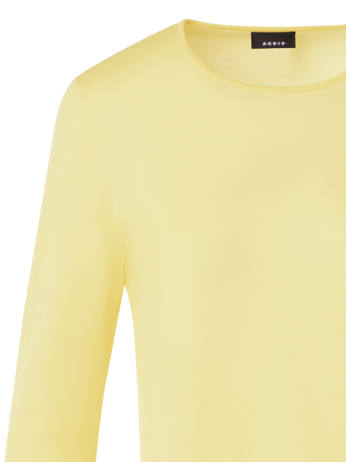Designer Seamless Crew Neck Sweater in Cashmere Silk - yellow