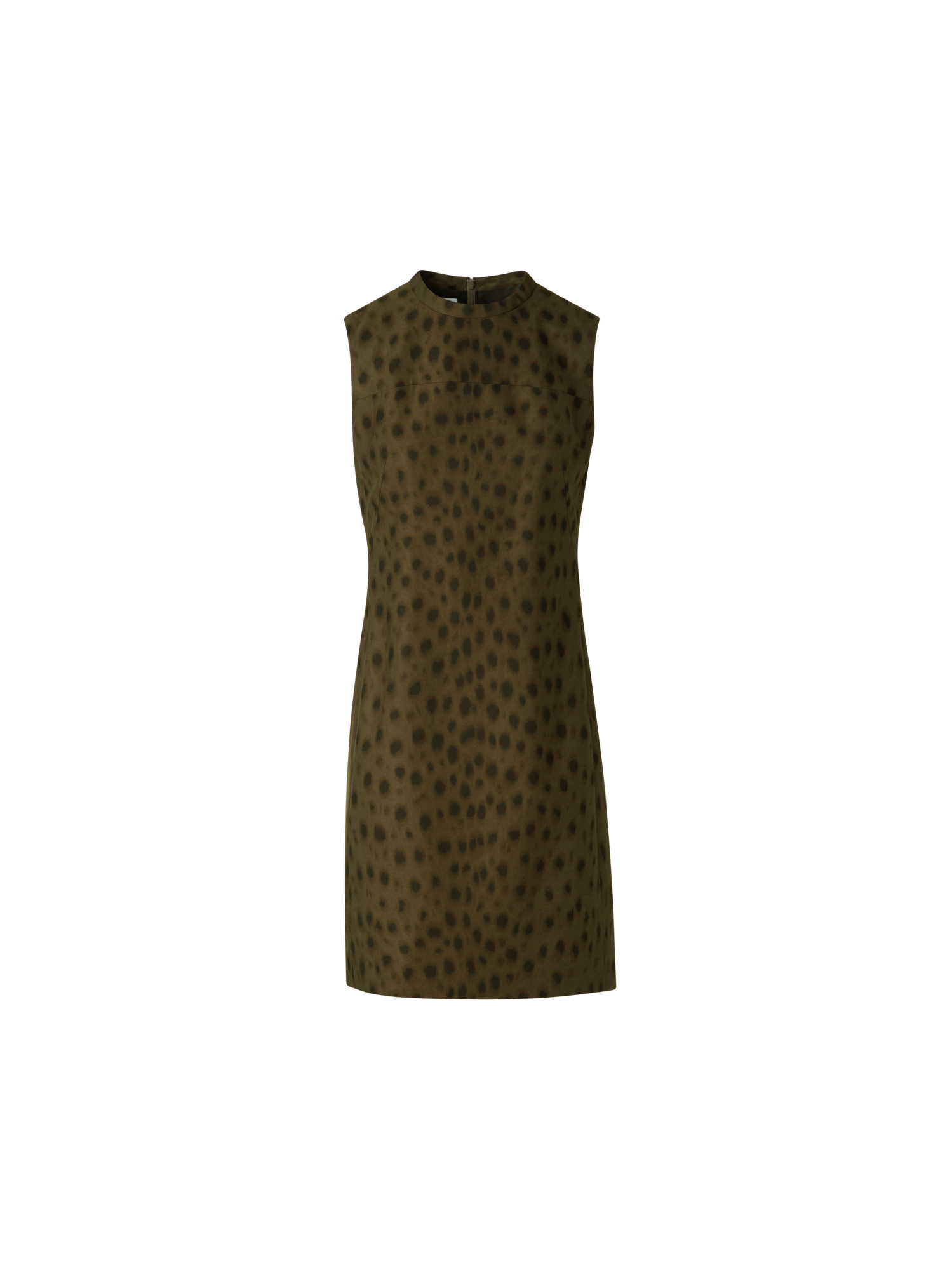 Designer Short Techno Sheath Dress in Leopard Print - neutral - brown
