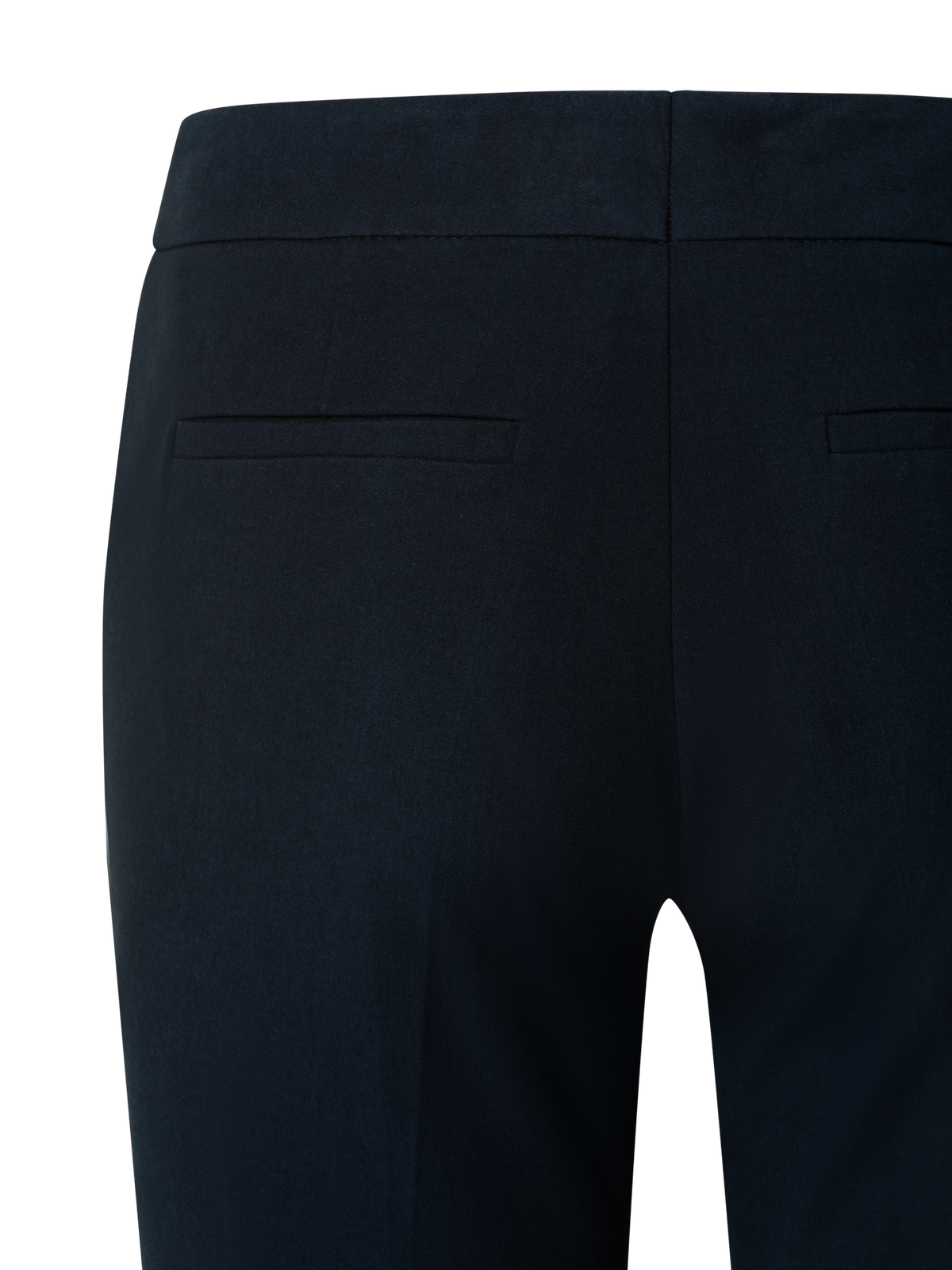 Designer Cropped Slim Pants in Cotton - navy - blue