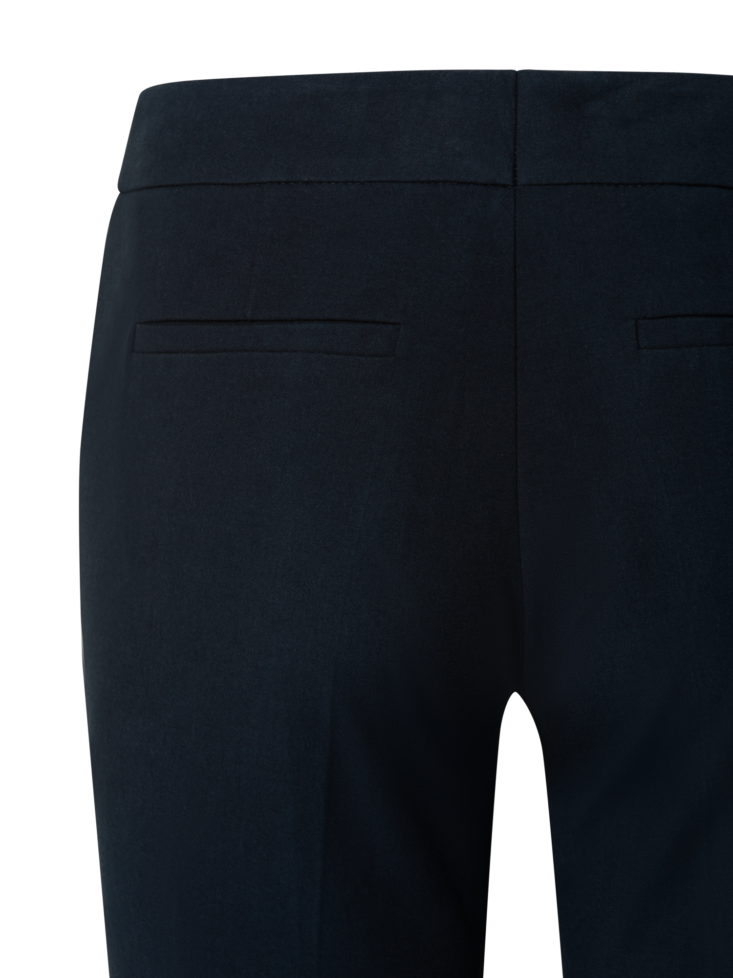 Designer Cropped Slim Pants in Cotton - navy - blue