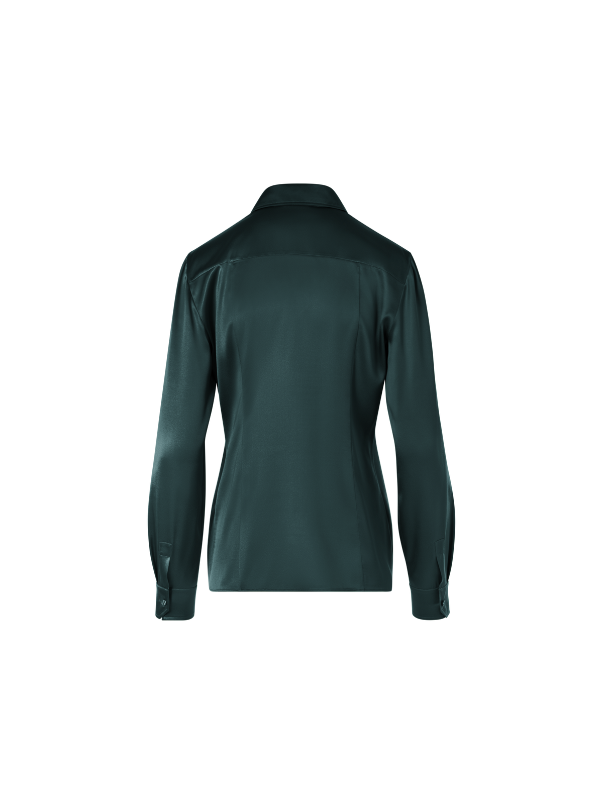 Designer Silk Satin Stretch Shirt - green