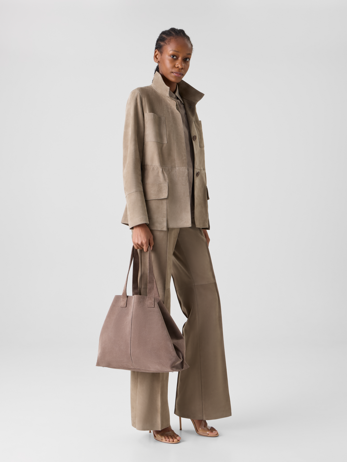 Designer Chianti Safari Jacket in Suede - neutral - brown #editorial