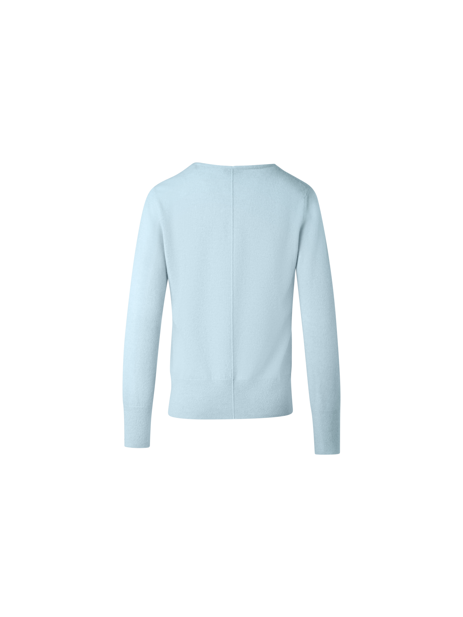Designer V-Neck Sweater in 100% Cashmere - pastel - blue