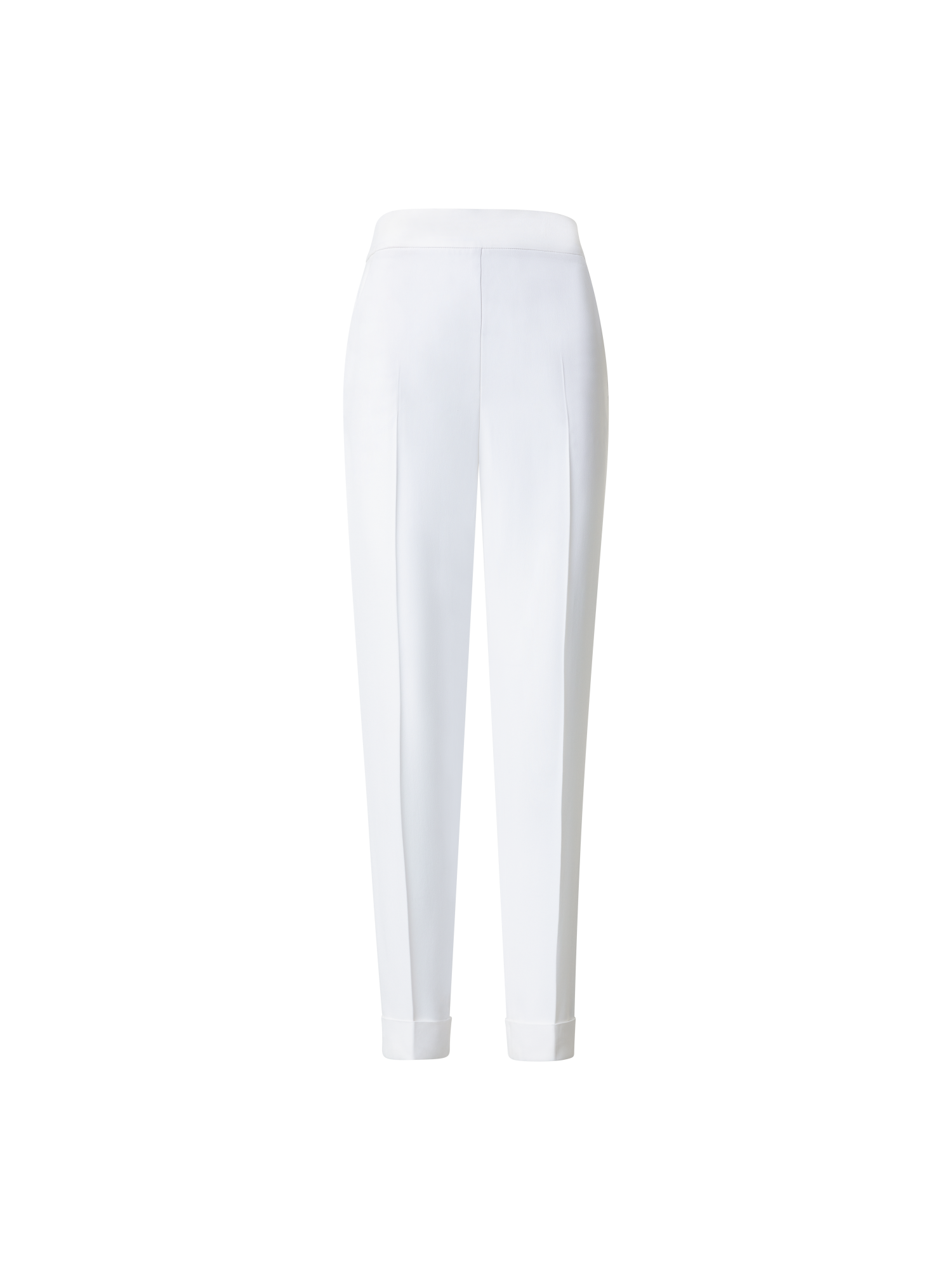 Designer Tapered Crêpe Pants - ecru - white