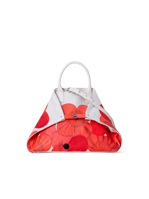 Designer Ai Medium Top Handle Tote - multicolor - red