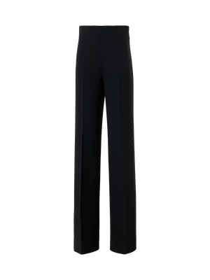 Designer High-Waist Wool Double-Face Pants - black