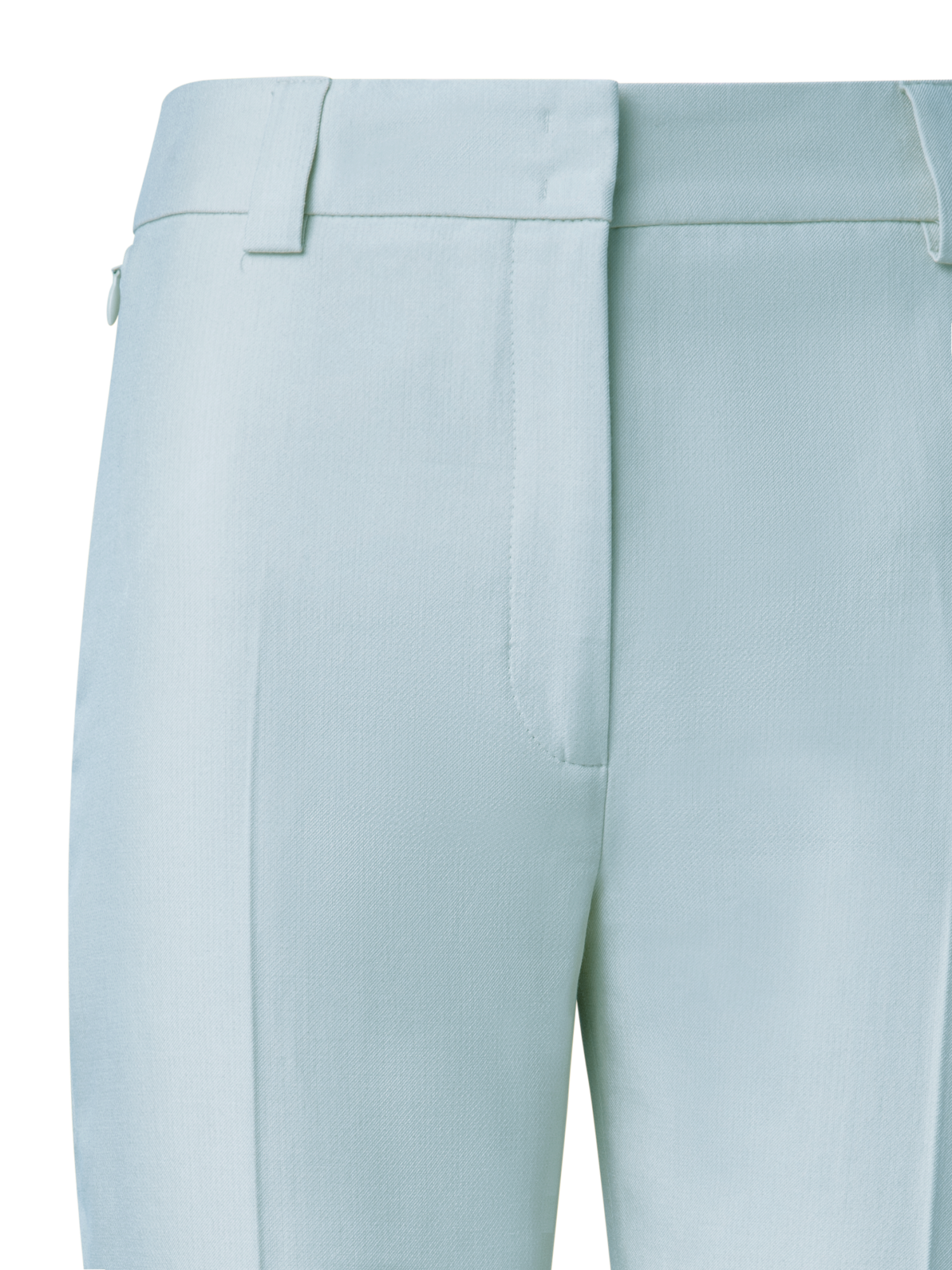 Designer Cropped Tapered Cotton Silk Double-Face Pants - yellow - pastel - blue